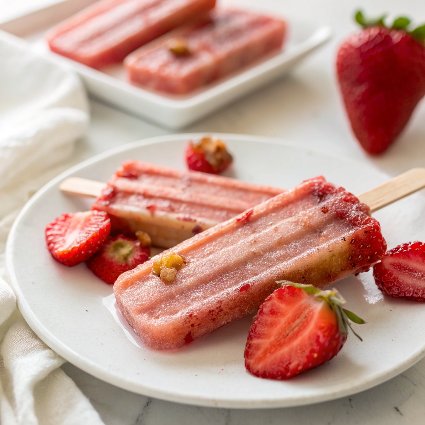 2-Ingredient Strawberry Popsicles + Links to Inspire.