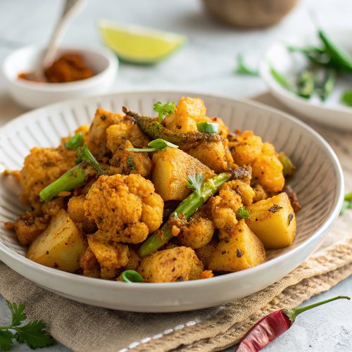 Achari Aloo Gobi Recipe - Spicy Indian Cauliflower Stir Fry