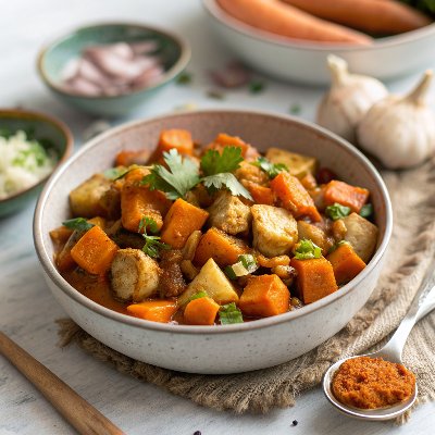 Air fryer veggie curry