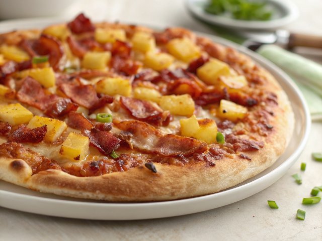 Bacon Pizza with Caramelized Pineapple
