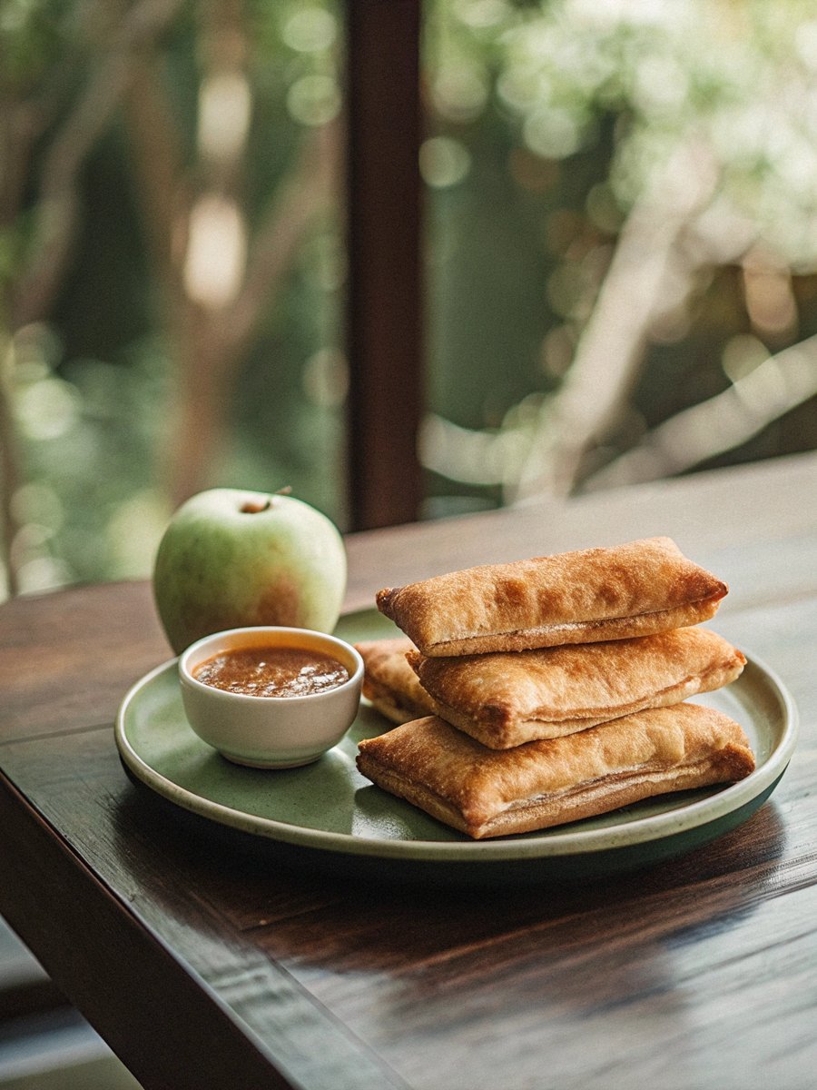 Baked Apple Pie Fries with Salted Caramel Dipping Sauce