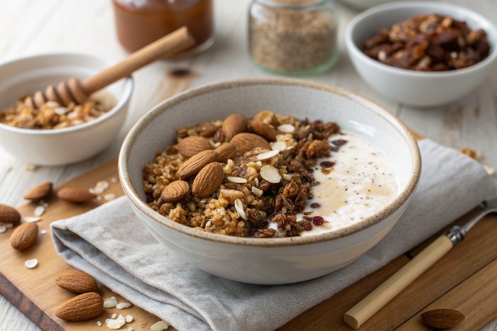 breakfast bowl with amaranth granola