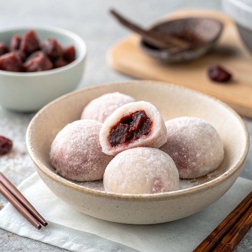 Chapssaltteok (Red Bean Mochi)