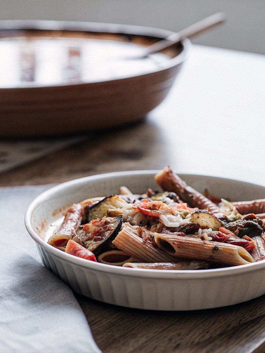 Cheesy Baked Penne with Roasted Veggies