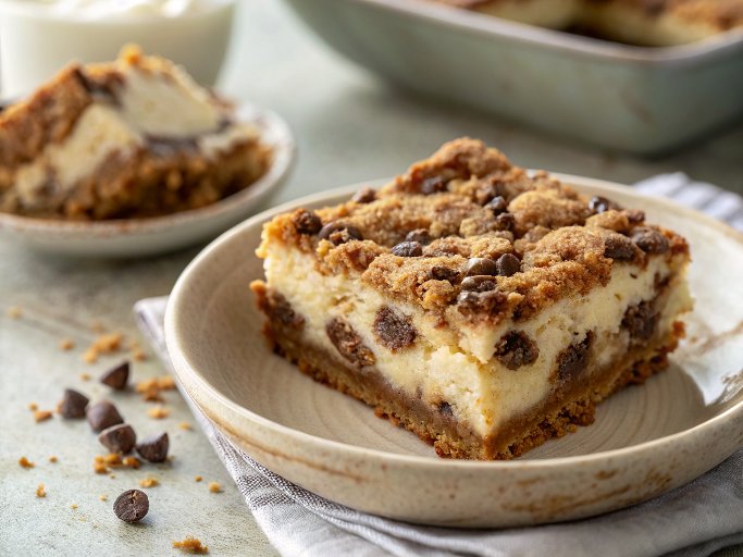 Chocolate Chip Cookie Dough Cheesecake Bar