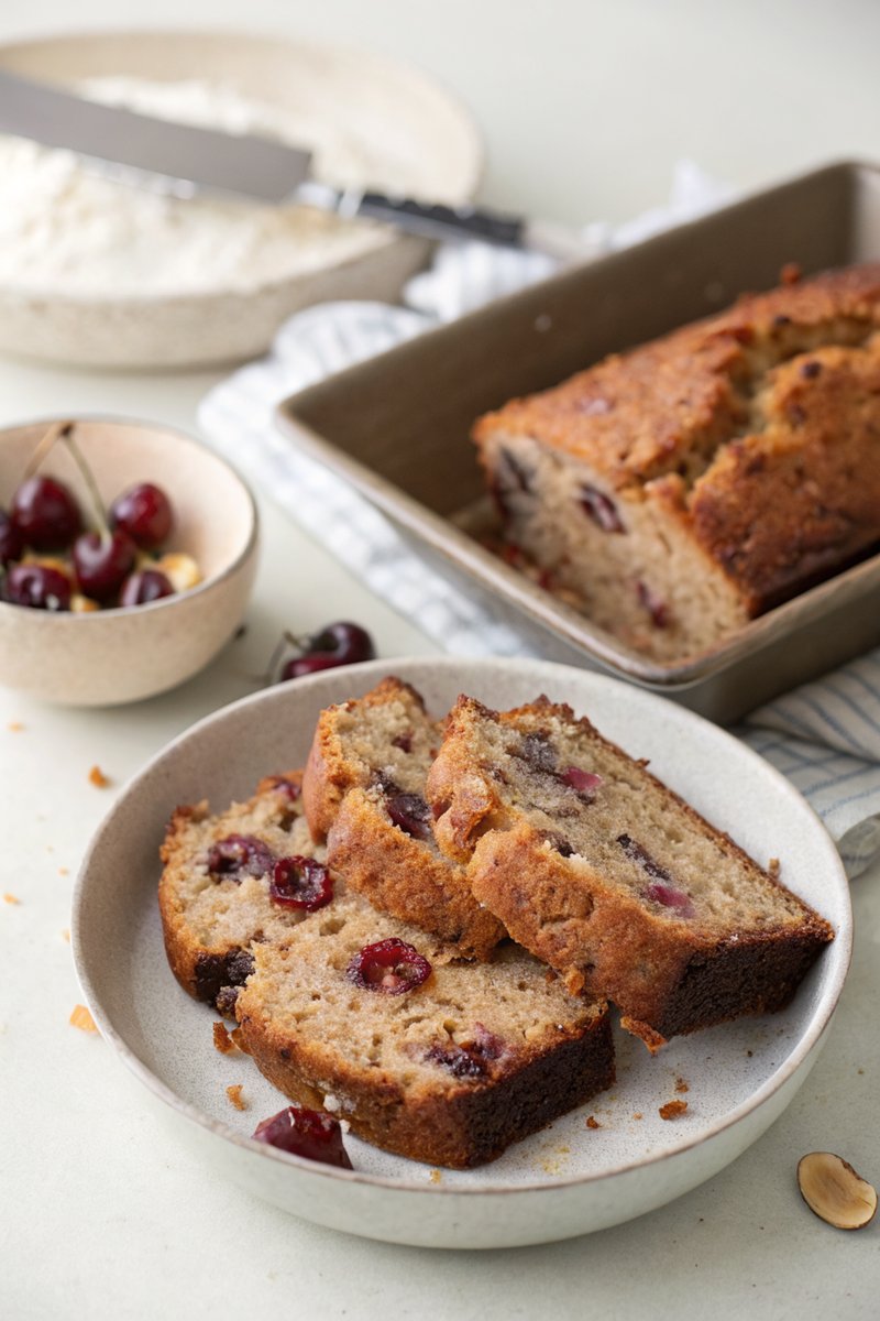 Coconut and Cherry Banana Bread