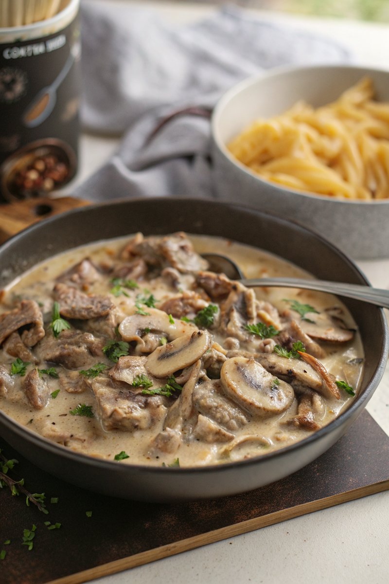 Creamy Beef Stroganoff with Mushrooms
