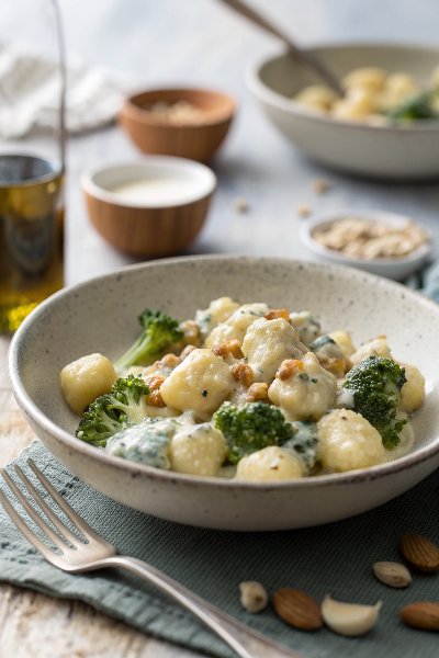 Creamy broccoli & blue cheese gnocchi