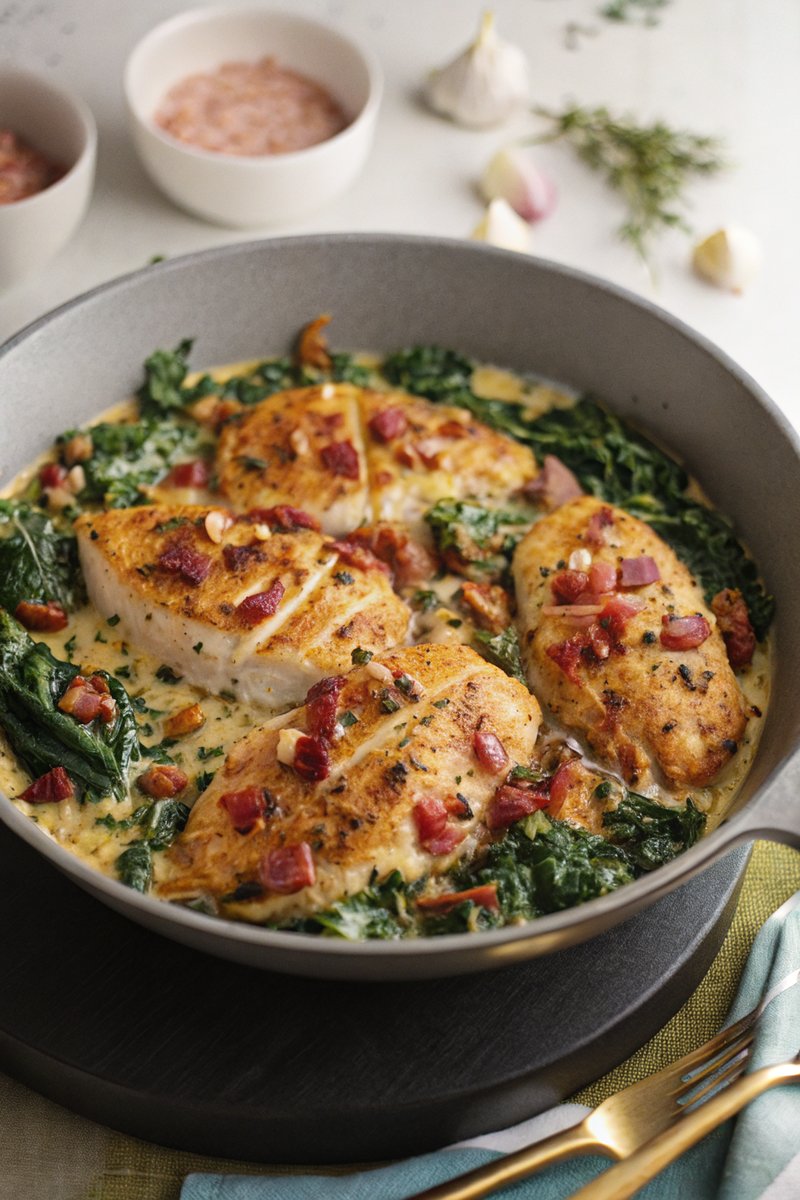 Creamy Chicken with Dijon and Kale