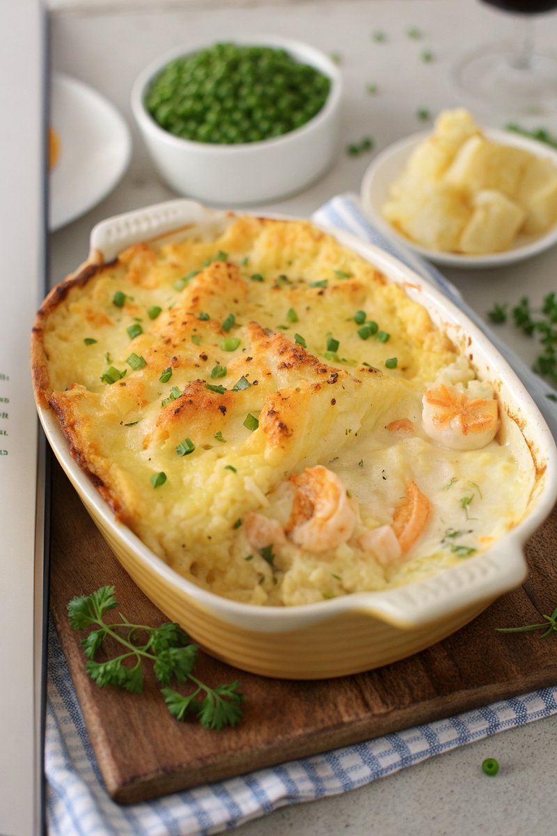 Creamy Fish and Prawn Pie with Cheesy Mash