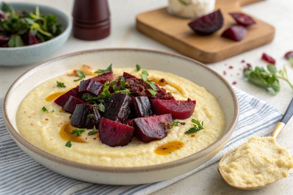 Creamy Polenta Recipe with Roasted Beets