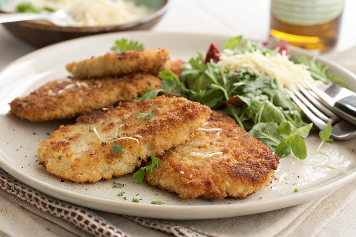 Crispy Chicken Cutlets with Parmesan