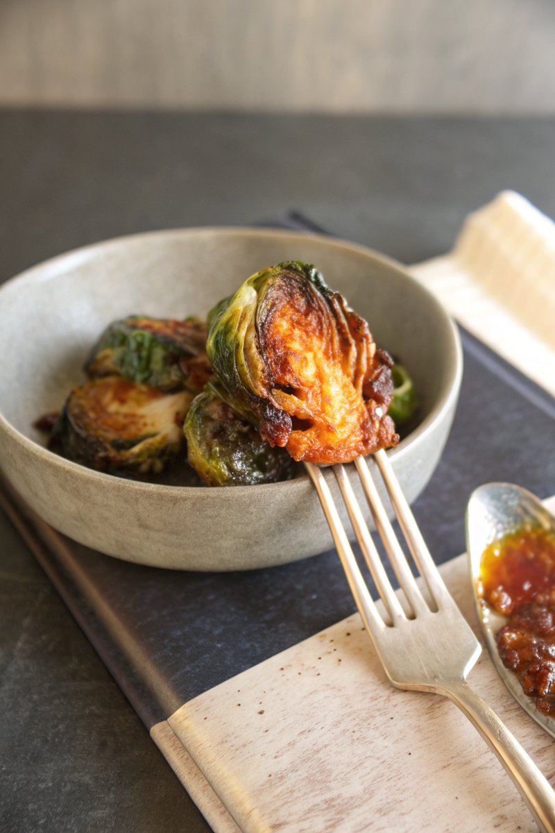 Crispy Fried Brussels Sprouts with Sweet and Spicy Sauce