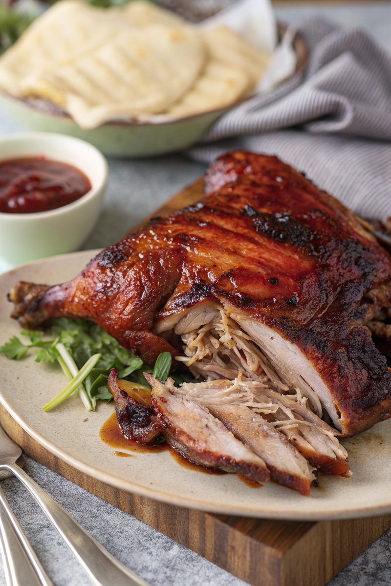 Crispy Oven-Roasted Duck with Plum Glaze