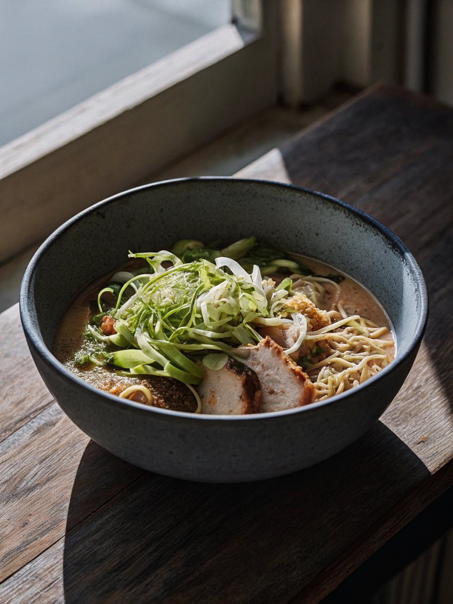 Crispy pork massaman ramen