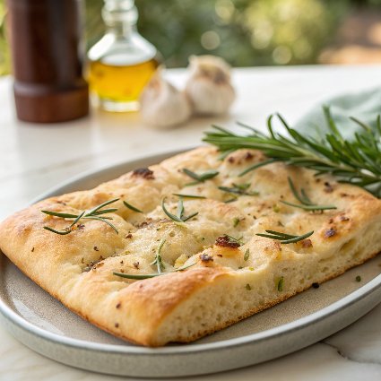 Easy Focaccia Recipe (Garlic Rosemary, No Knead, Crispy Edges)
