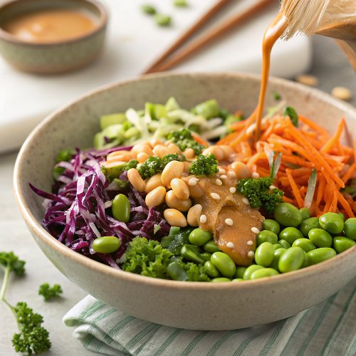 Edamame Salad with Peanut Sauce