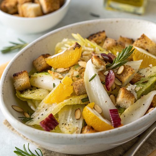 Endive Salad with Rosemary Croutons and Citrus