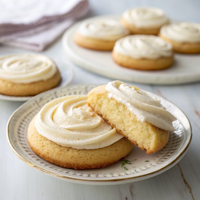 Fluffy Sugar Cookies & Vanilla Frosting