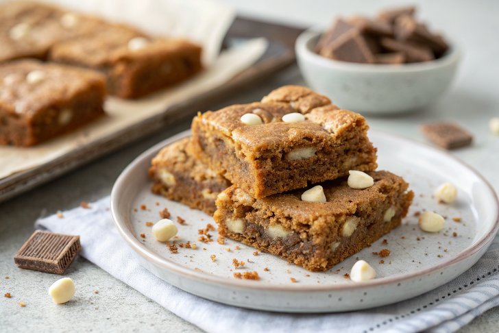 Gingerbread White Chocolate Blondies