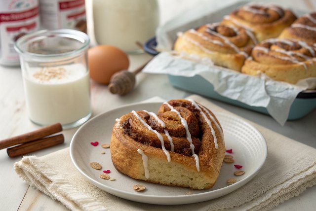 Heart-Shaped Cinnamon Rolls