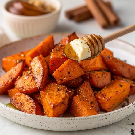 Honey Cinnamon Roasted Sweet Potatoes