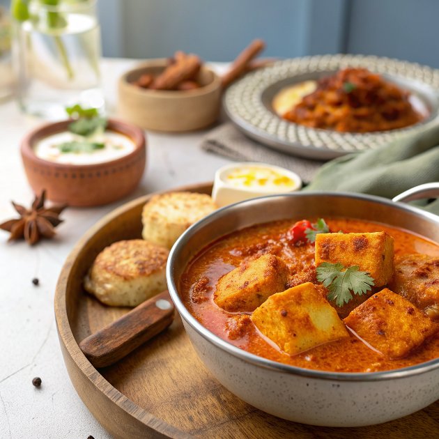 Kashmiri Style Veth Chaman Recipe-Paneer in Yogurt & Tomato Curry