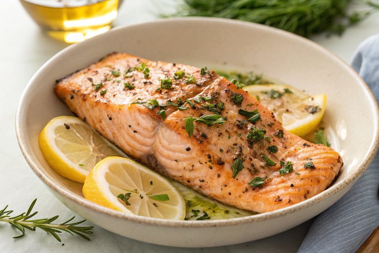 Lemon Garlic Herb Grilled Salmon