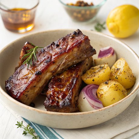 Lemon honey pork ribs