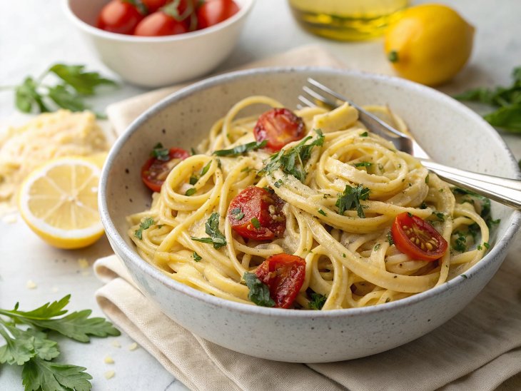Linguine with Lemon & Tomatoes