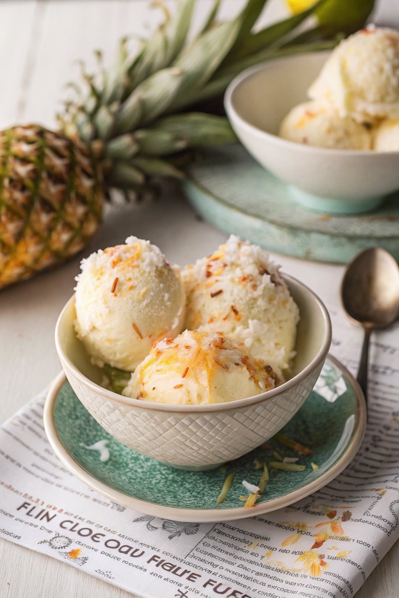 No-Churn Piña Colada Ice Cream
