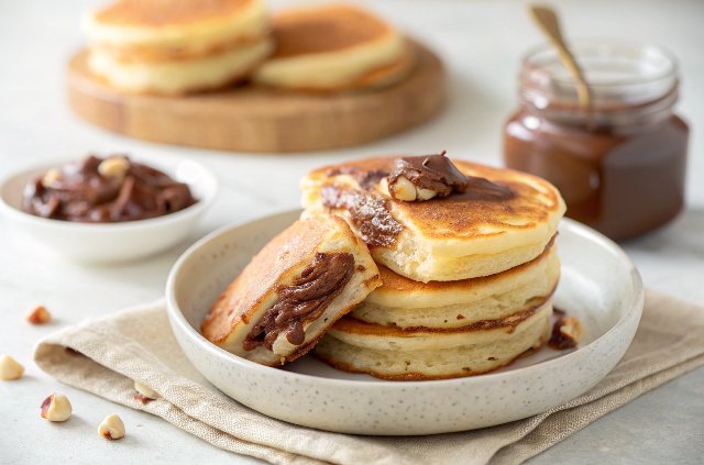 Nutella Stuffed Pancakes