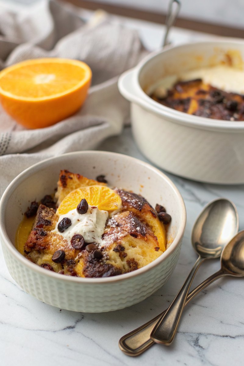 Orange Chocolate Brioche Bread Pudding