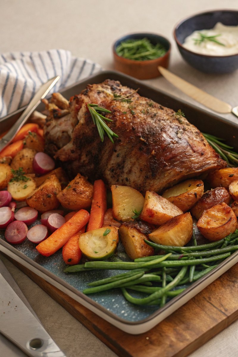 Roast Leg of Lamb with Vegetables