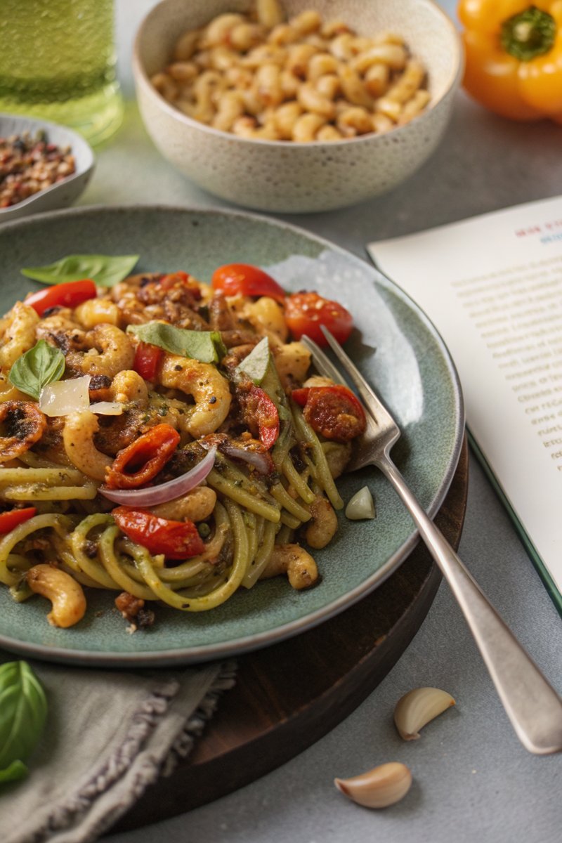 Roasted Vegetable Pesto Pasta