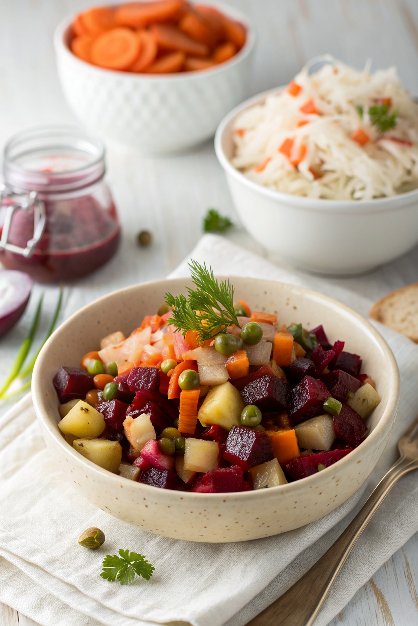 Russian Vinaigrette Recipe with Beets and Sauerkraut