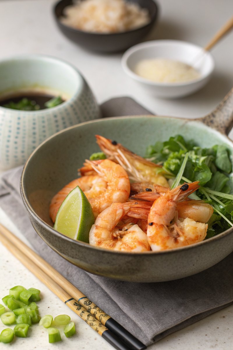 Sake and Wasabi Prawns