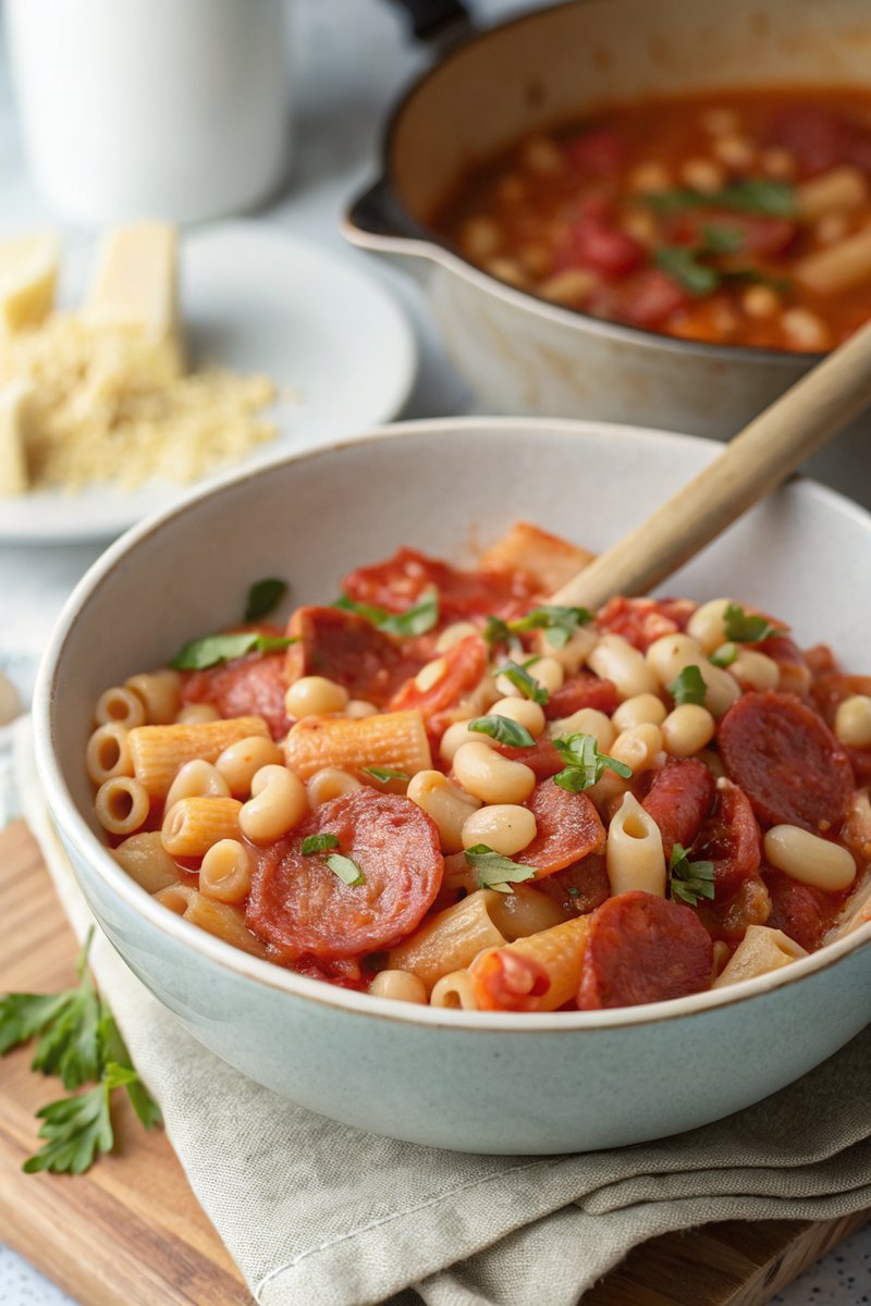 Salami and Bean Pasta