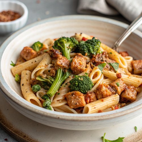 Sausage, broccoli & chilli pasta