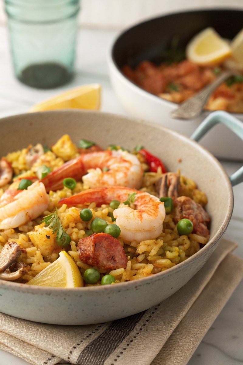Seafood and Pork Paella