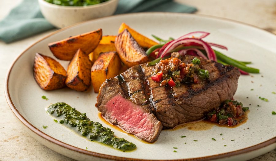 Seared steak & red chimichurri