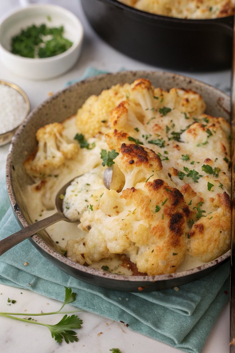 Simple Baked Cauliflower Cheese