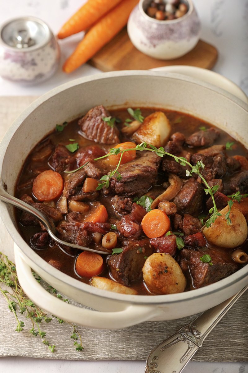 Slow-Cooked Beef Bourguignon