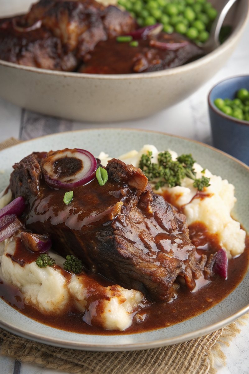 Slow-Cooked Beef Short Ribs with Red Wine Gravy