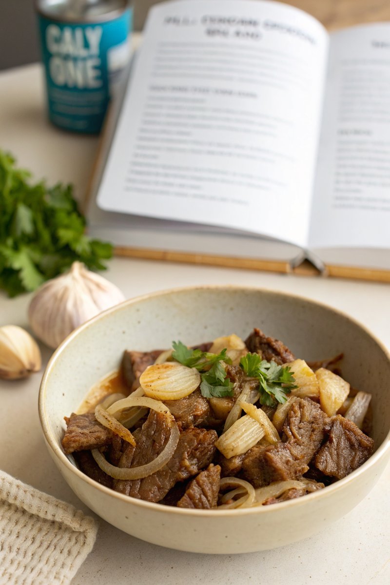 Slow-Cooked Beef with Onion and Garlic