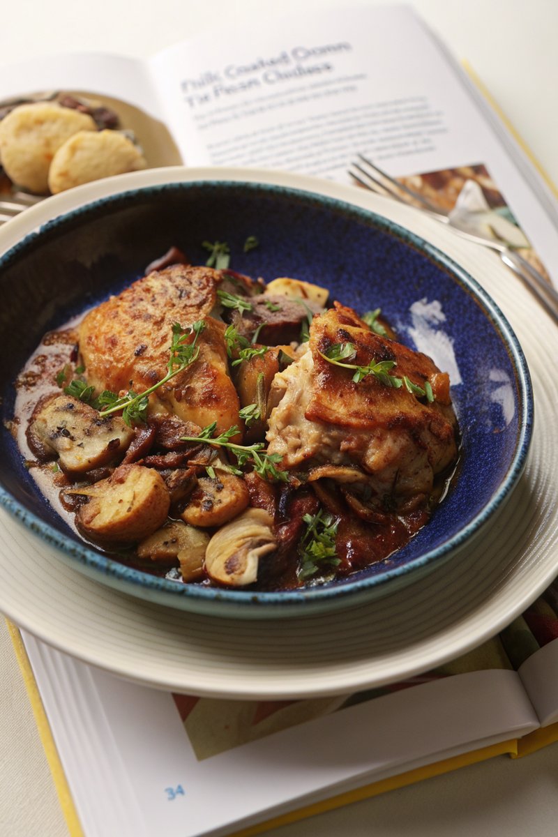 Slow-Cooked Chicken in Red Wine