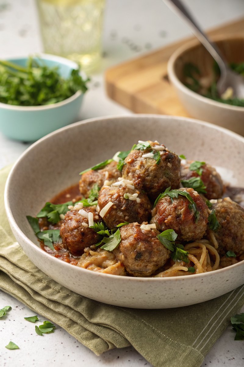 Slow-Cooked Pork and Beef Meatballs