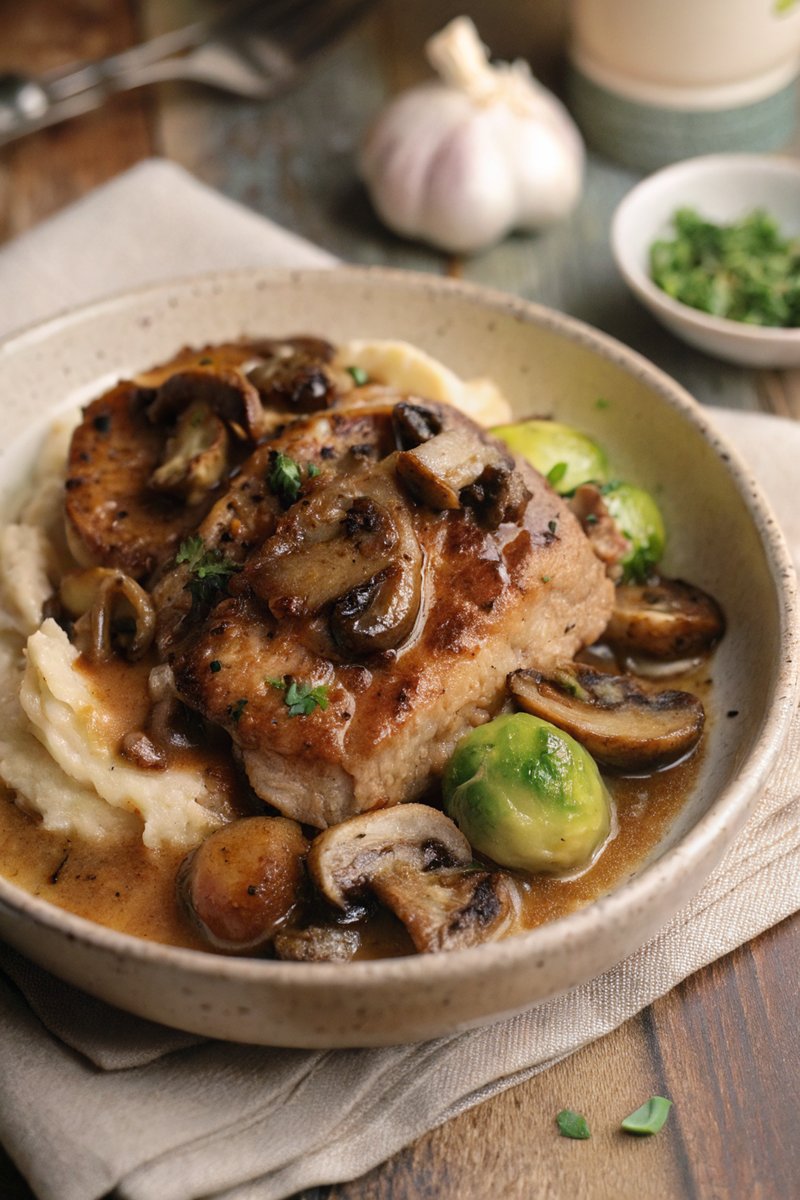 Slow-Cooked Pork with Mushrooms
