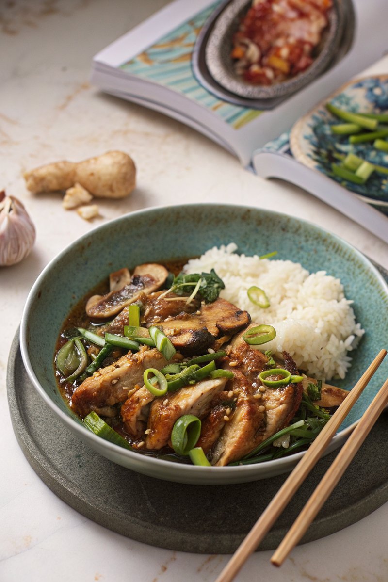 Slow-Cooked Teriyaki Chicken with Mushrooms