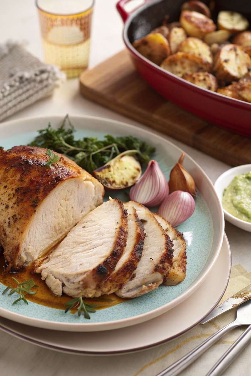 Slow-Cooked Turkey Breast with Herb Butter